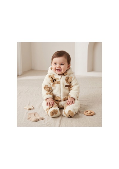 Deniva Kids Unisex Bebek Ayıcıklı Welsoft Peluş Fermuarlı Kapüşonlu Patikli Kışlık Astronot Tulum - Krem 6 - 9 Ay Deniva Kids Unisex Bebek Ayıcıklı Welsoft Peluş Fermuarlı Kapüşonlu Patikli Kışlık Astronot Tulum - Krem 6 - 9 Ay