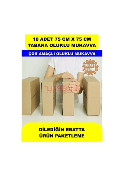 10 Adet 75cm X 75cm Baskısız Tabaka Oluklu Mukavva, Çocuk Etkinlik Kartonu, Maket Kartonu, Kargo Kartonu