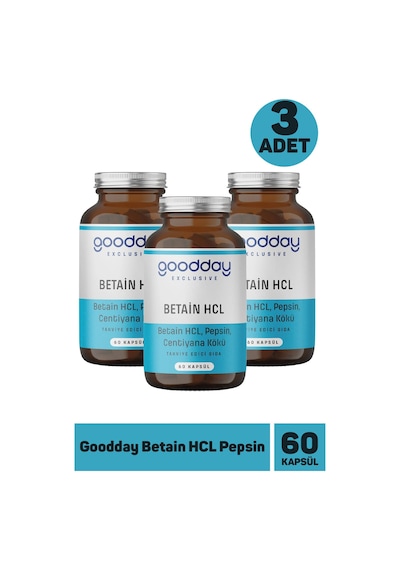 Goodday Betain Hcl Pepsin 60 Kapsül 3 Adet
