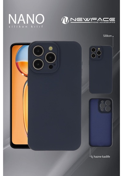 Newface - 135 - Xiaomi Redmi Note 13 Pro 4g Kılıf Nano İçi Kadife Silikon - Kmrsfres - - Mavi