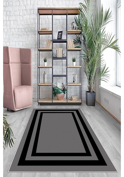 Pelangi Yeşil Çerçeve Osmanlı Motifler Yıkanabilir Kaymaz Taban Leke Tutmaz Modern Salon Halısı Ve Yolluk, Yeşil 80 X 200