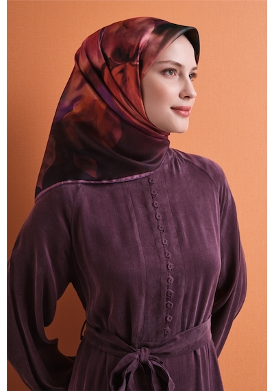 Armine Sura İpek Eşarp 2026-2027 - Sonbahar Kış-asm9603 Mor