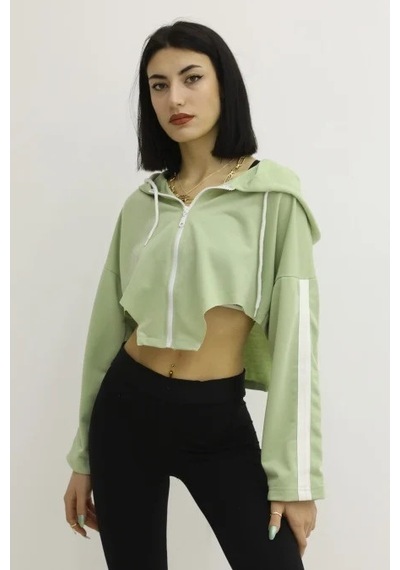 Lukas Kapşonlu Yan Dekolteli Sweat Yeşil - P-019669