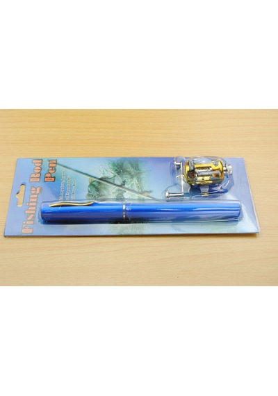 Katlanır Kompakt Olta Çubuğu Oyuncak, Çocuklar İçin Açık Hava Göl Ve Nehir Oyunu, Spinner Tekerlek İle Eşsiz Cep Mini Çubuk Blue