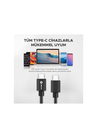 Dexim 65w Pd Typec Typec 1.2m Çift Taraflı Şarj Kablosu Dca0058