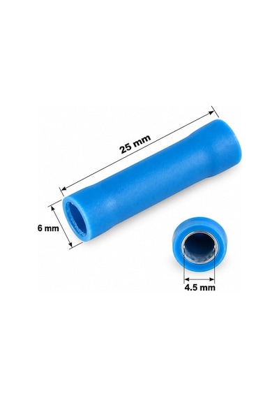 Powermaster Pm-39055 1,5-2,5mm2 Kesit 25x6x4,5mm Soket Mavi İzoleli Kablo Pabucu 100'lü Paket