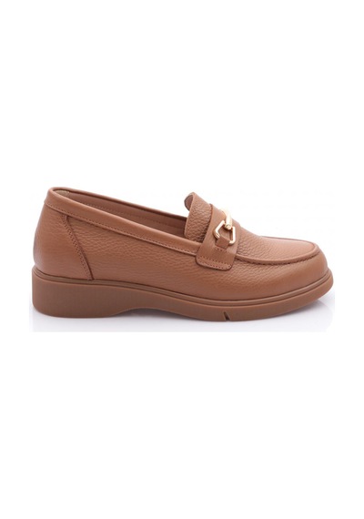 Dgn 3001-2 Kadin Aksesuarli Loafer Ayakkabi Taba Floater