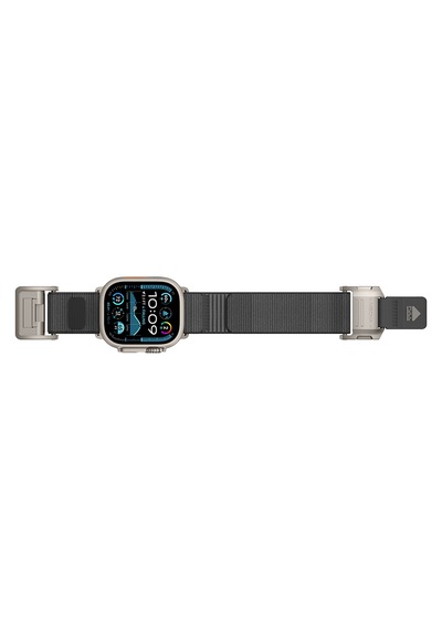 Watch 42mm Uyumlu Mohseven İwatch Mecha Sport Hasır Kordon Titanyum-gri