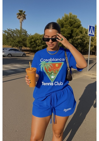 Cosablanca Tennıs Unisex Tişört Yb2 Saks Mavisi
