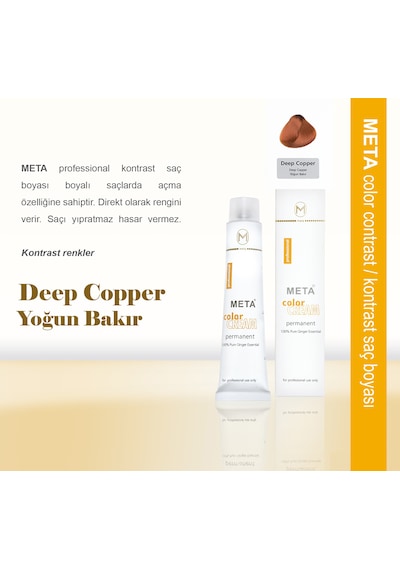 Meta Professional Kontrast Yoğun Bakır Balyaj Saç Boyası 60 Ml - Deep Copper