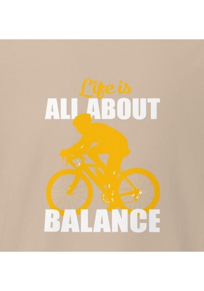 Wildstyle This Is All About Balance Bisiklet Denge Yol Baskılı Unisex Bisiklet Yaka Pamuklu Tişört Camel