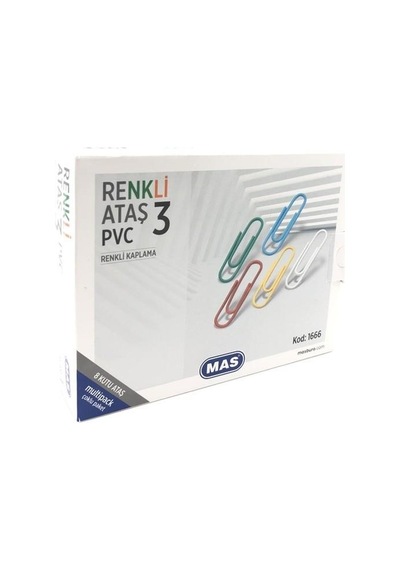 Mas 1666 Renkli Ataş 28Mm Pvc Kaplı 8'li