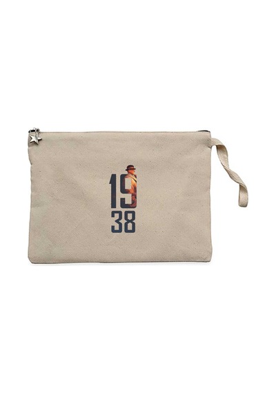 Atatürk 19.38 Özel Seri Krem Clutch Astarlı Cüzdan / El Çantası
