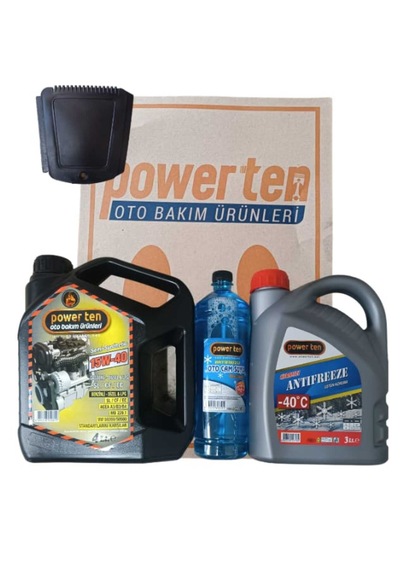 Power Ten 15W40 Motor Yağı + 3 Litre Antifriz + -20 C Cam Suyu Kombin
