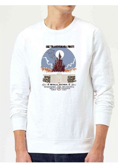 Castlevania See Castlevania First! Baskılı Beyaz Erkek Örme Sweat