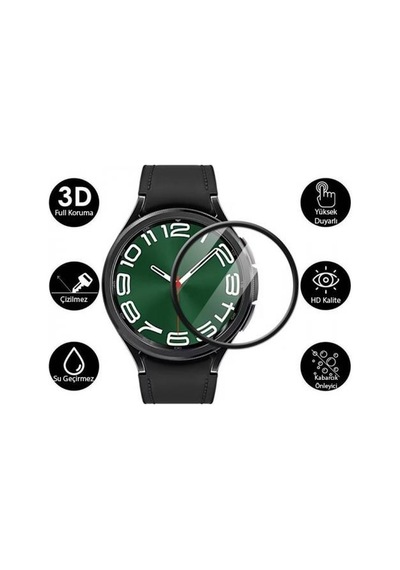 Polham Samsung Galaxy Uyumlu Watch 6 47mm Ful Kaplama Ultra Dayanıklı Akıllı Saat Koruyucu, Parmak İzi Bırakmaz