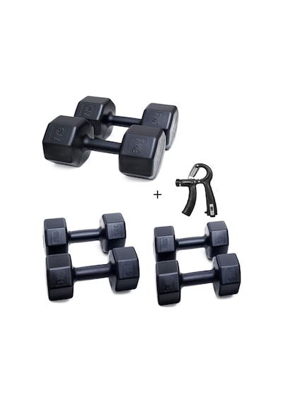 Ps Spor 3 Çift Dambıl Set 3 Kg + 5 Kg + 7 Kg + Ayarlanabilir Sayaçlı El Yayı