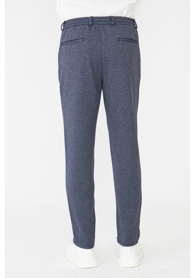 Lacivert Modern Kesim Bağcıklı Jogger Pantolon Laci