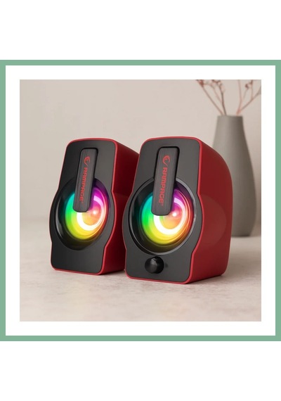 Bşkvirgo 2.0 Usb Rgb Işıklı Kırmızı Multimedya Hoparlör Seti 1+1, 12w Bsk2026