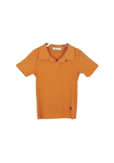 Nk Kids Çocuk Polo Yaka Fitilli T-shirt-14004-tarçın Tarçın