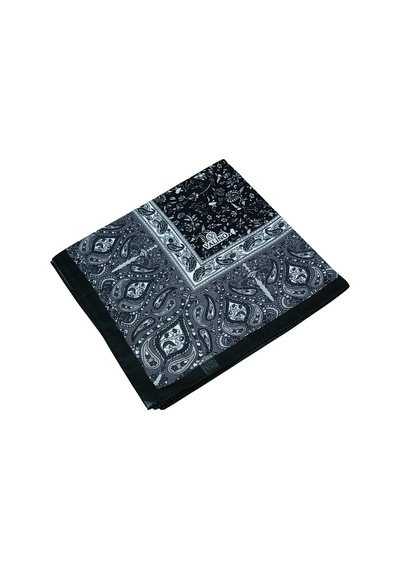 Mim Eşarp Mısırlı Eşarpları Büyük Boy Etnik Desenli Eşarp 120x120 Cm Siyah - Füme