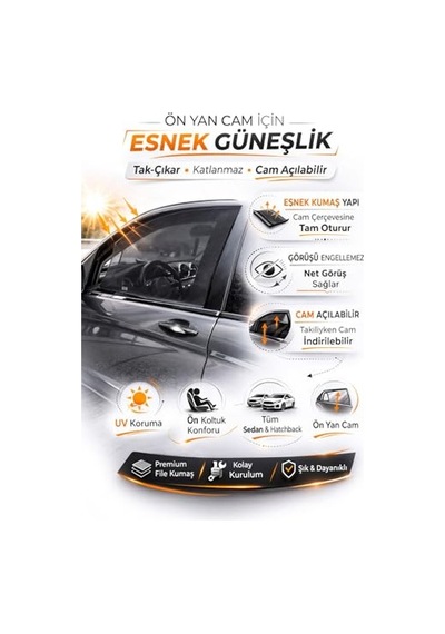 1 Adet Araba Ön Yan Cam Güneşlik Araba Perdesi Ön Cam Perde Güneş Önleyici Oto İçi Güneşliği İçin Sinekliği