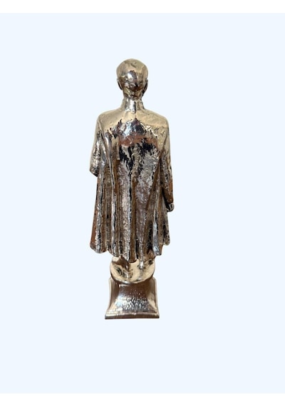 Atatürk Büstü Heykel Biblo 34 Cm Gümüş Renk