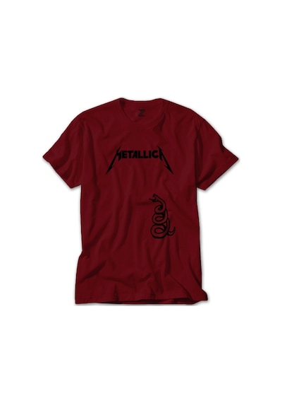 Metallica Snake Kırmızı Tişört-Kırmızı