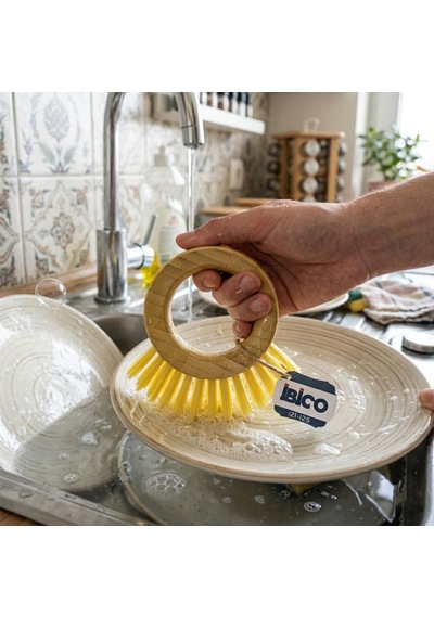 Bulaşık Ve Çok Amaçlı Ahşap Saplı Fırça Renkli