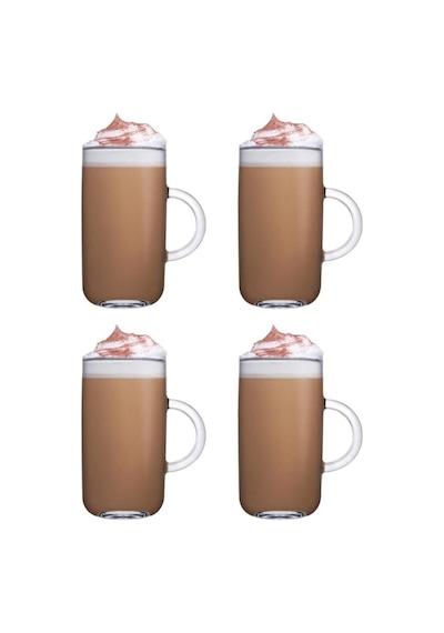 Paşabahçe İconic Kulplu 4 Lü Latte Sunum Bardağı - Kupa Meşrubat Su Bardağı