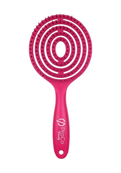 Beauty Lolipop Saç Fırçası - Yuvarlak, 3d Esnek, Saç Açma Ve Tarama Fuşya