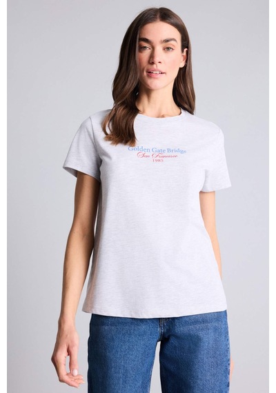 Defacto Baskılı Gri Kadın T-shirt H2144ax/gr93 Gri