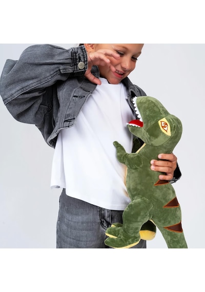 2'li Xl T-rex Dinozor Peluş Oyuncak Seti 55 Cm İthal Soft Kumaş Uyku Oyun Arkadaşı Çocuklara Hediye Çok Renkli