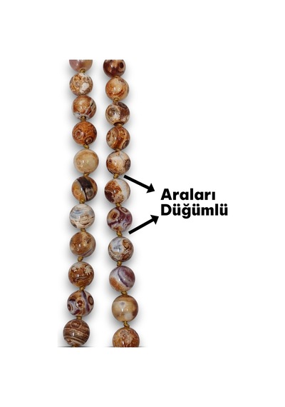 10 Mm Hakiki Tibet Akiği Kolye 510-3 Çok renkli