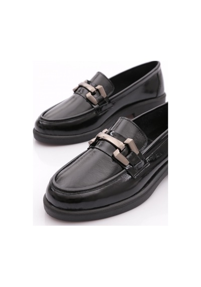 Dgn 2121-yz Kadin Loafer Ayakkabi Siyah Rugan