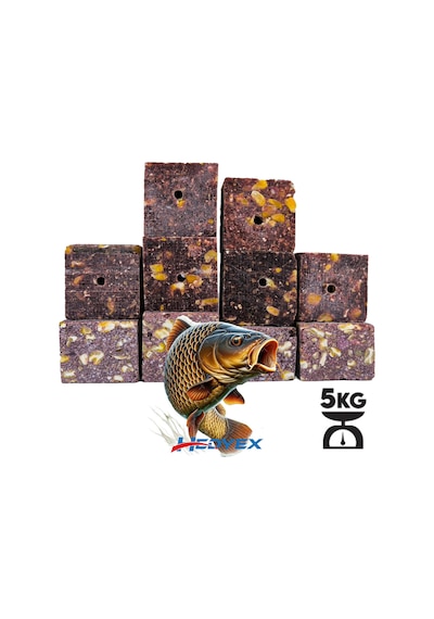 Hedyex 5kg Sazan Küspesi Delikli Küp Çilekli Mısır Küspesi Kare