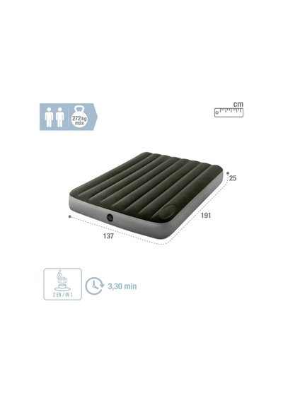 64762 Dura-beam Downy Şişme Yatak Tek Kişilik, Fiber-tech Teknoloji, Dayanıklı & Konforlu Renkli