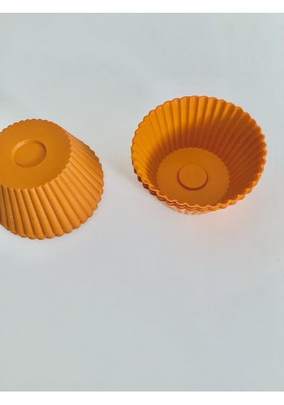 Bybirgül Turuncu 12 li  silikon mini kek kalıbı, browni kalıbı ,m