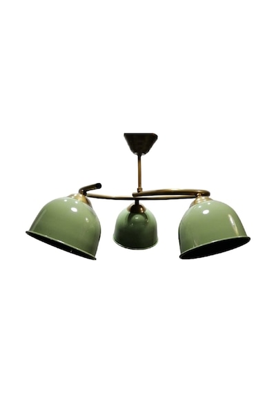Üçlü Mint Yeşil Metal Avize Vintage Avize Siyah