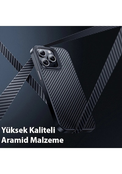Hoco Apple İphone Uyumlu 15 Pro Max As7 Kevlar Kılıf Manyetik Magsafeli Telefon Kılıfı- 5775