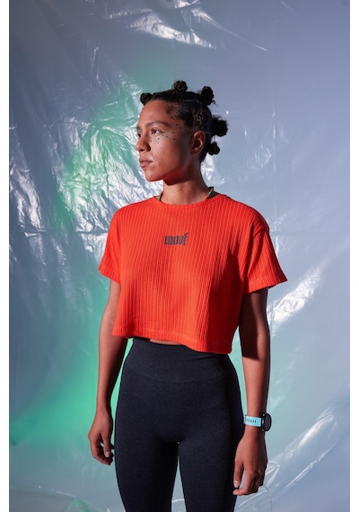 Woof Baskı Crop Top (Turuncu) Turuncu