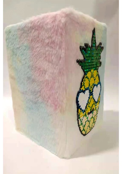 Yaz Aşkı Ananas Tasarım Papirüs Yapraklı Pelüş Defter