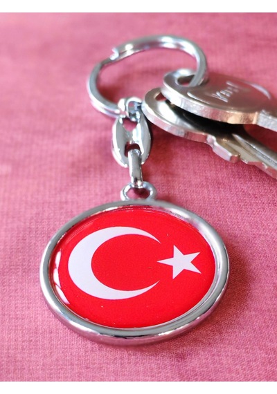 Moncuk Design Kırmızı Türk Bayraklı Metal Ve Planahtarlık