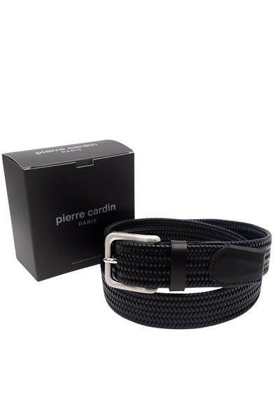 Pierre Cardin Premium Örgü Deri Kemer En 3,5 Cm Pc-1712 Siyah