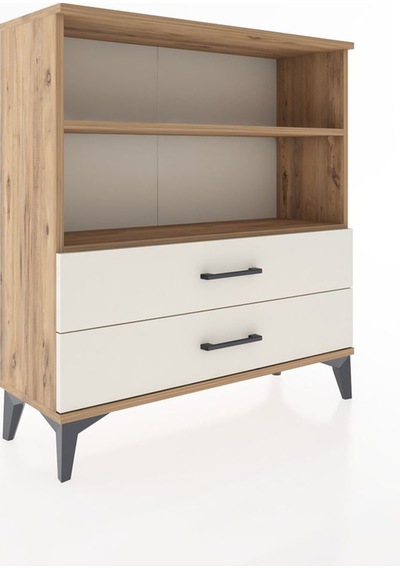 Arges Şifonyer 2 Raflı 2 Çekmeceli 88x30x96 Çam-aytaşı Çam