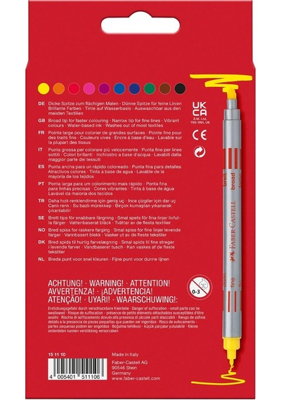 Faber Castell Çift Taraflı Keçeli Kalem 10 Renk