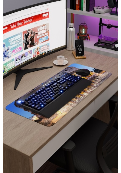 Roma İtalya V1 70x30 Xl Gaming Kauçuk Kaymaz Taban Mouse Pad Fare Altlığı