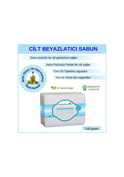 Organicsun Doğal Cilt Beyazlatıcı Sabun 140 G