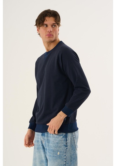 Alexander Gardi Bisiklet Yaka Basic Sweatshirt Lacivert