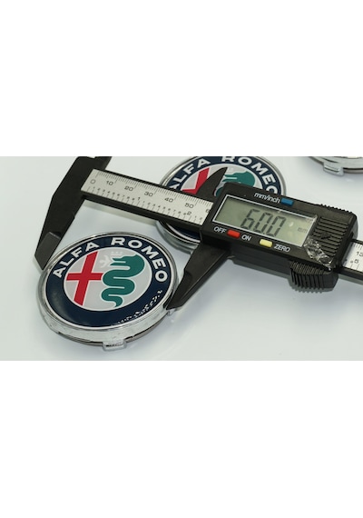 Alfa Romeo Jant Göbek Kapağı 60mm Renkli Gümüş